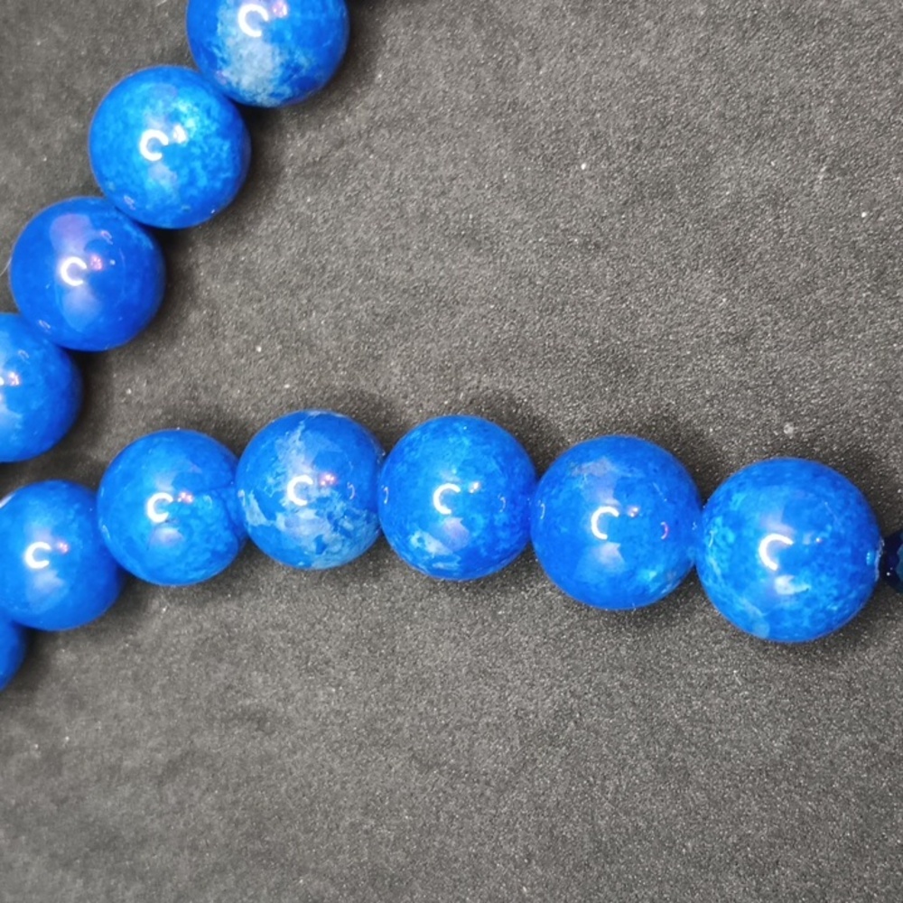 Hand Crafted Blue and Silver Celestial Necklace - Picture 3 of 4
